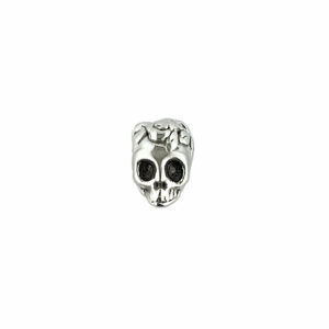 top drilled metal skull bead charm