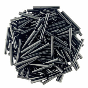 20mm opaque black bugle beads