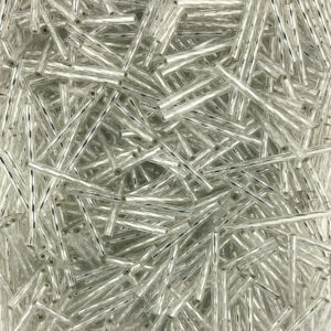 35mm twisted bugle beads silver lined crystal