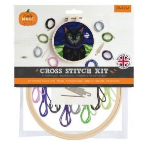 simply make black cat cross stitch kit