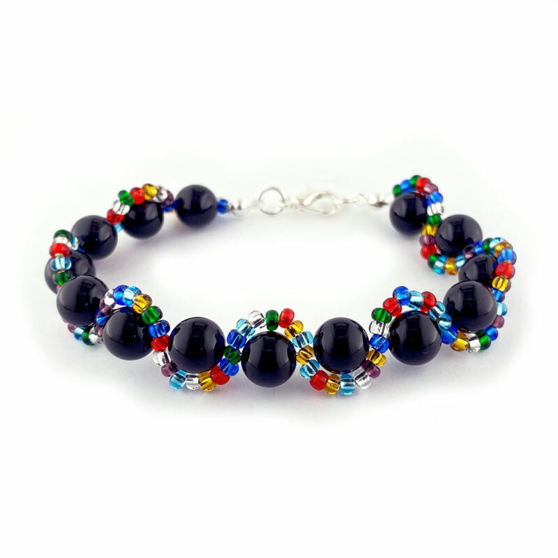 Wavy Gemstone Bracelet Kit - Black Onyx