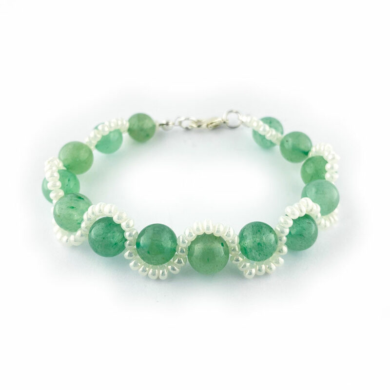 Wavy Gemstone Bracelet Kit - Green Aventurine