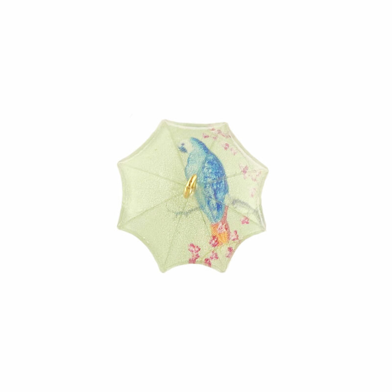 Acrylic Blue Parrot Umbrella Pendant top view