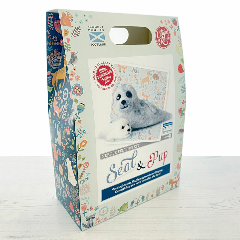 Seal & pup needle felting kit box
