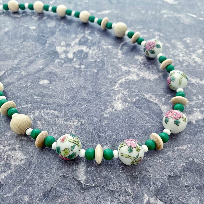 14mm Rose Decal Ceramic Beads - Image 2