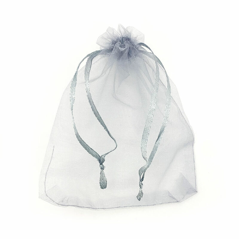 Silver organza gift bag