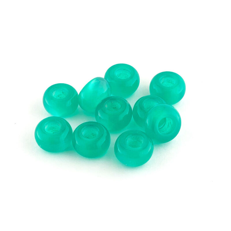 14mm Green Resin Cats Eye Donut Beads