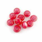 14mm Red Resin Cats Eye Donut Beads