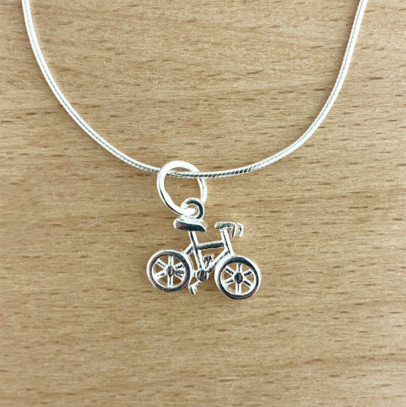 bicycle charm made from sterling silver