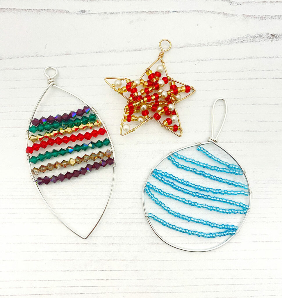Simple wirework christmas decorations