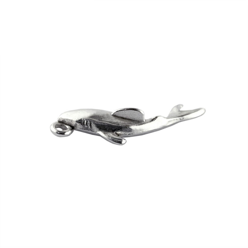 side view of a Metal Shark Pendant
