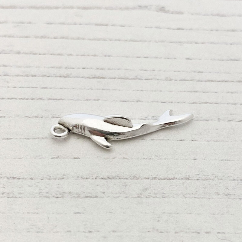 shark pendant charm antique silver