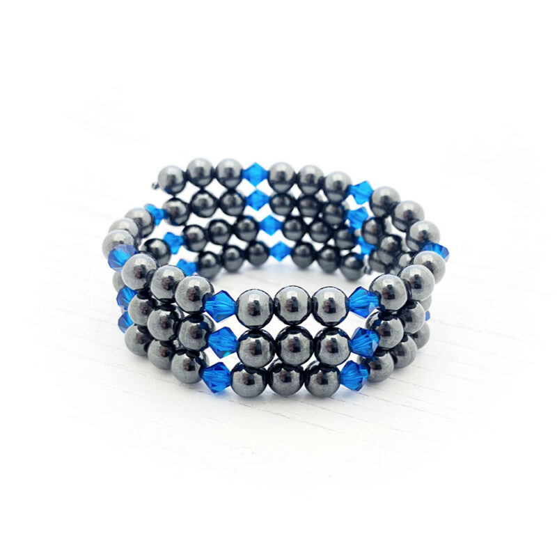 6mm Round Magnetic Hematine Semi-Precious Beads bracelet