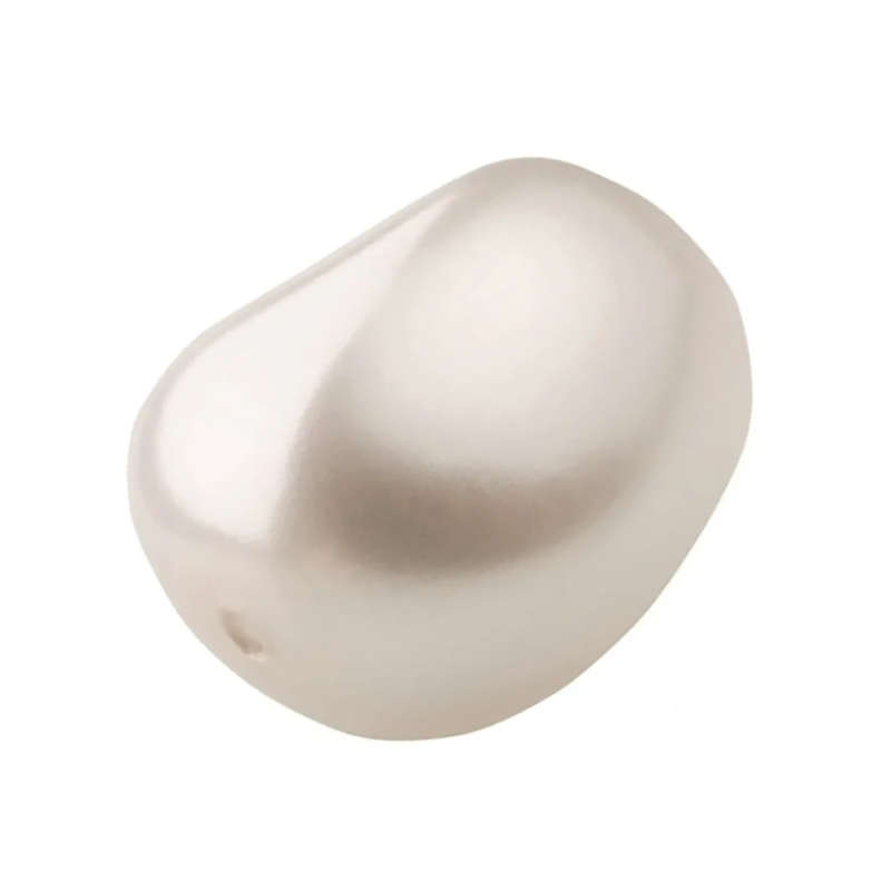 Preciosa 16mm x 14mm Creamrose Elliptical Pearl Bead