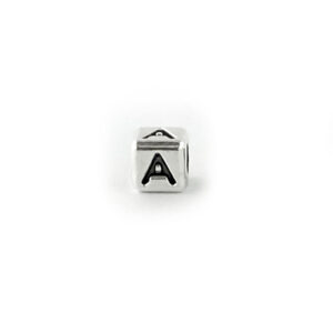 Metal Letter cube bead A