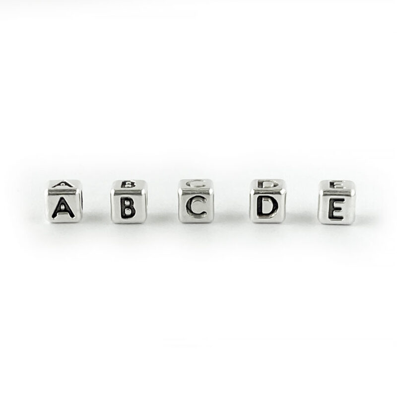 alphabet metal cube beads