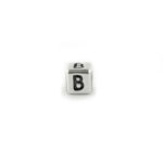 Metal Letter cube bead B