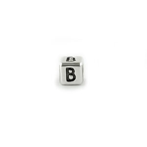 Metal Letter cube bead B