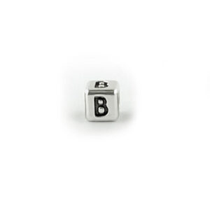 Metal Letter cube bead B