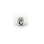 Metal Letter cube bead Letter C