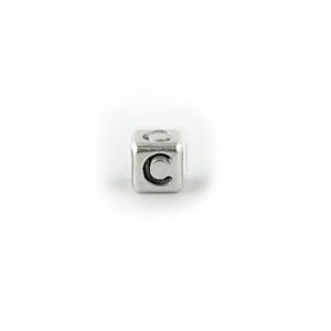Metal Letter cube bead Letter C