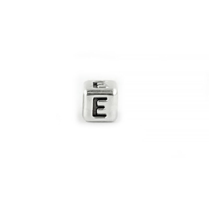Metal Letter cube bead E