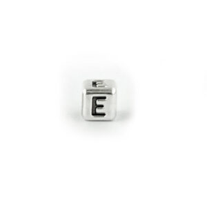 Metal Letter Cube bead Letter E