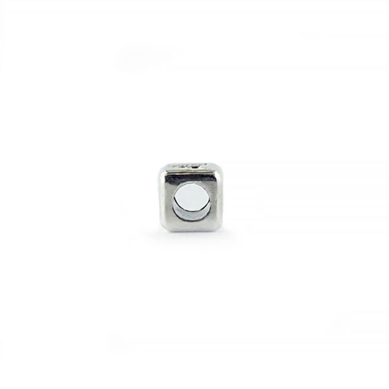 Metal Cube Letter Bead Hole Size just over 2mm