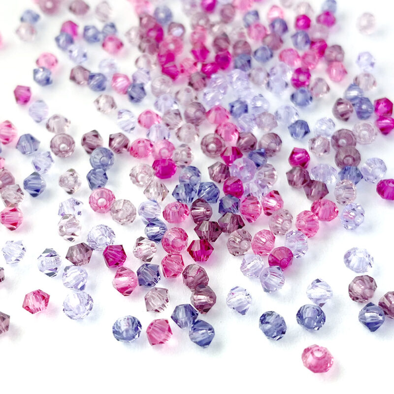 3mm Preciosa bicone berry mix - crystal bicones beads