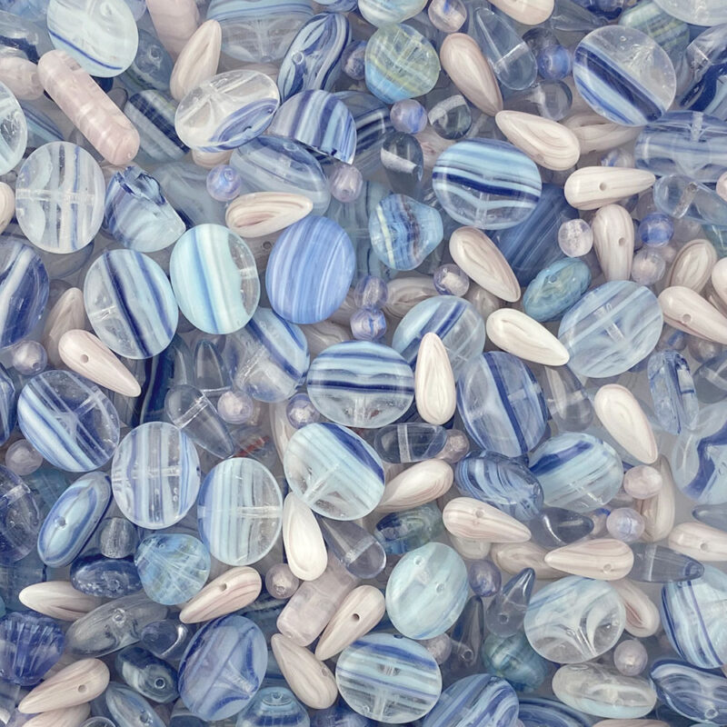 lavender Czech glass bead mix