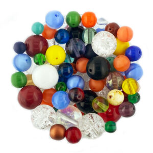 czech glass round colourful bead mix