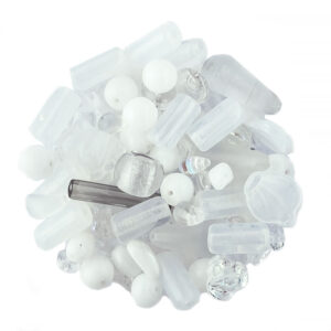 Czech Glass white Beads Mix