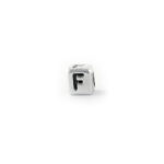 Metal Letter cube bead F