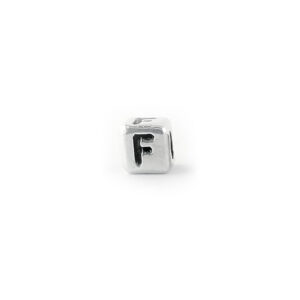 Metal Letter cube bead F