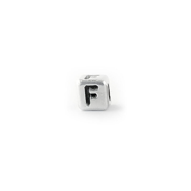 Metal Letter cube bead F