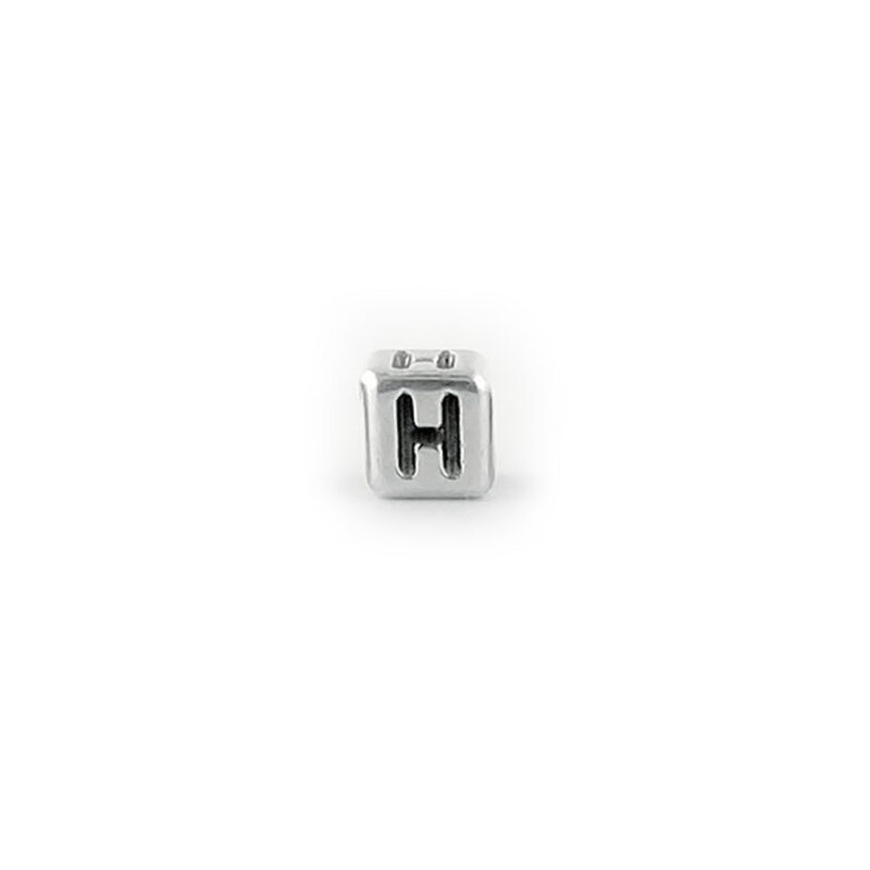Metal Letter cube bead H