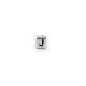 Metal Letter cube bead J