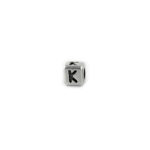 Metal Letter cube bead K