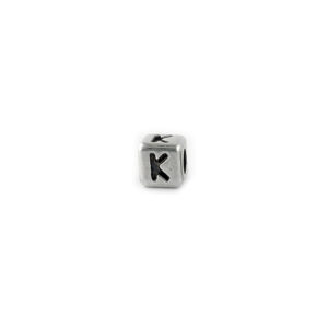 Metal Letter cube bead K