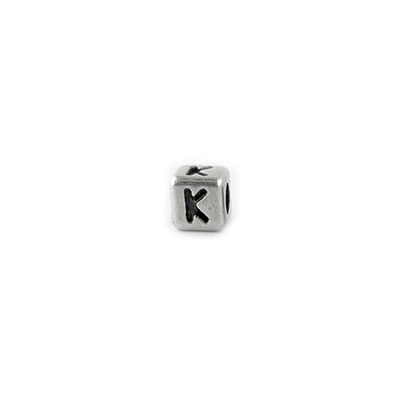 Metal Letter cube bead K