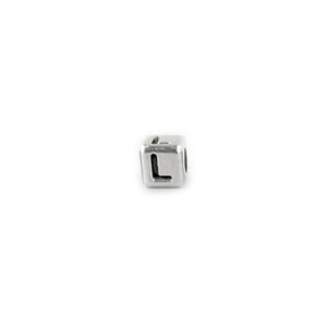 Metal Letter cube bead L