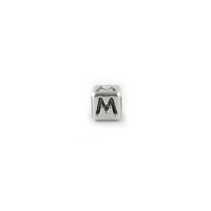 Metal Letter cube bead M