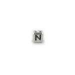 Metal Letter cube bead N