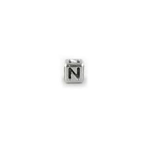 Metal Letter cube bead N
