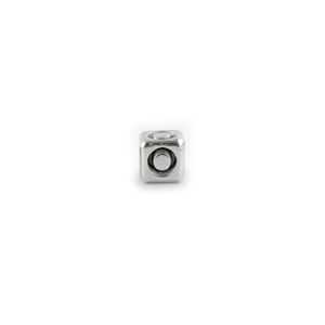 Metal Letter cube bead O