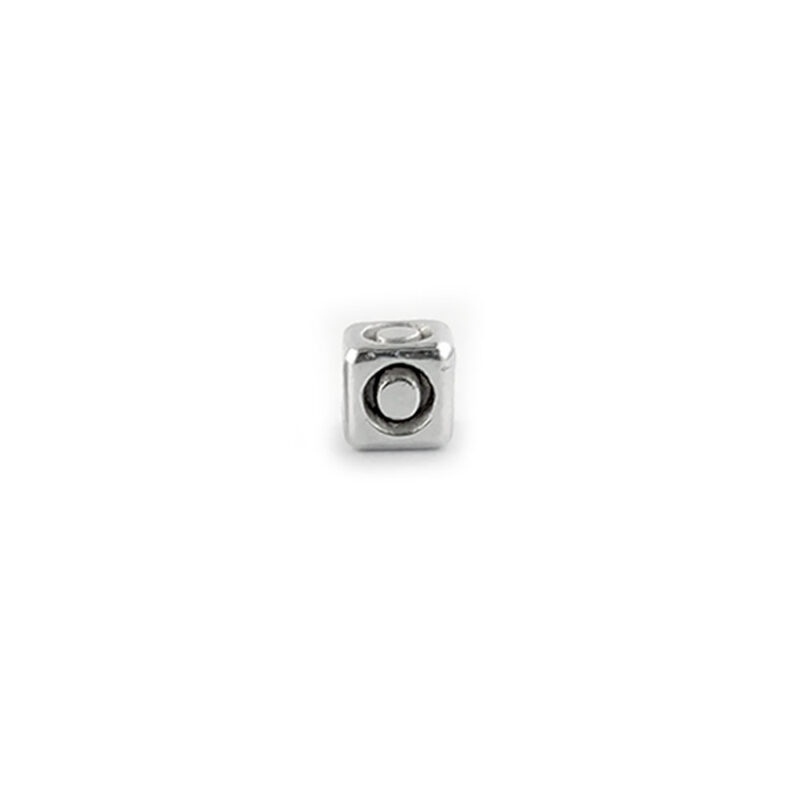 Metal Letter cube bead O