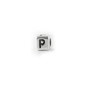Metal Letter cube bead P
