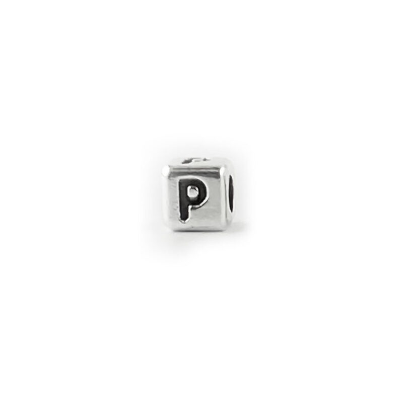 Metal Letter cube bead P