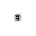 Metal Letter cube bead Q