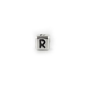 Metal Letter cube bead R